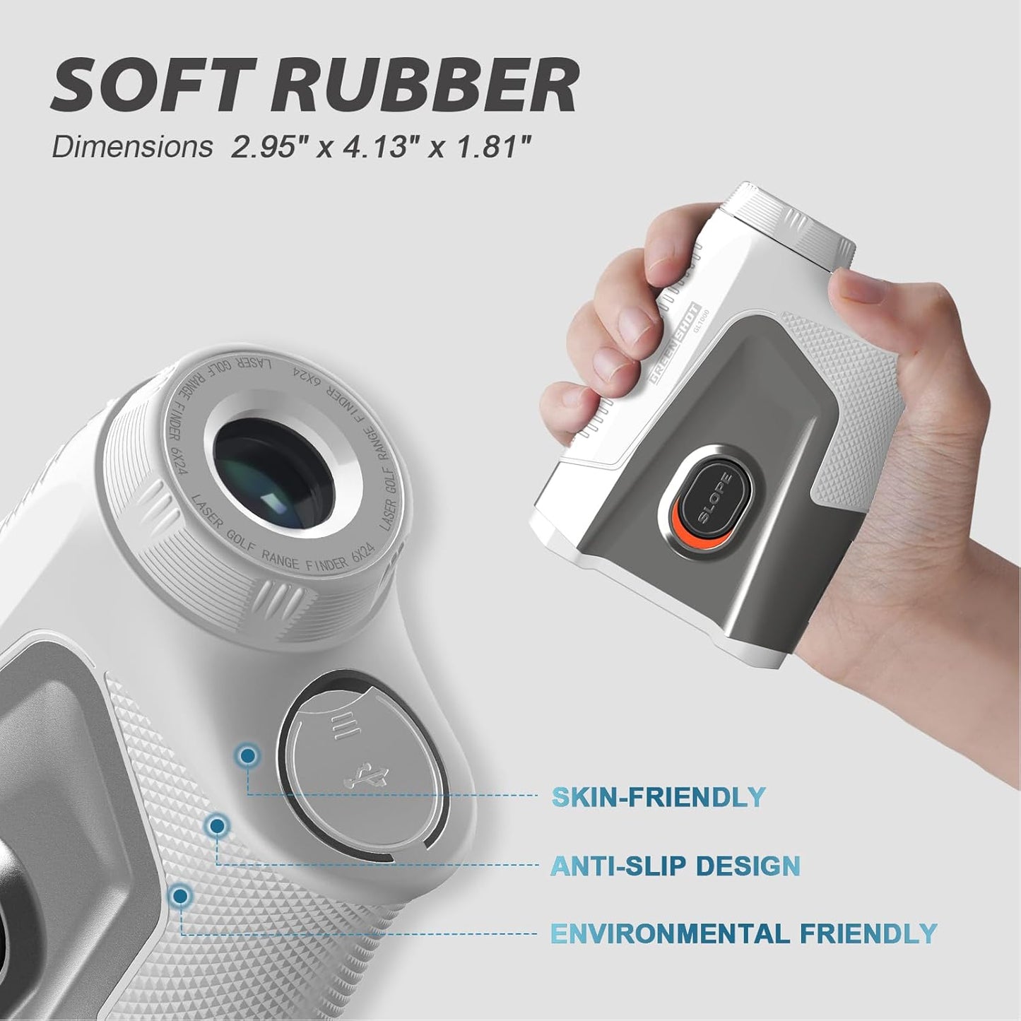 GL1000 Range Finder Golf with Slope Switch, 900 Yards Rechargeable Range Finder for Hunter, 7X Magnification Golf Laser Range Finder, Magnetic Strip, Flag Pole Locking with Pulse Vibration